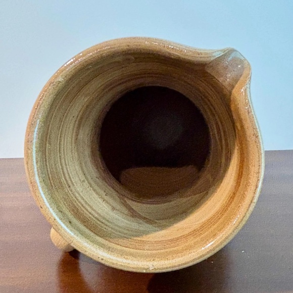 Rare European Vintage Glazed Stoneware Pottery Pitcher Jug 11" - Picture 8 of 10